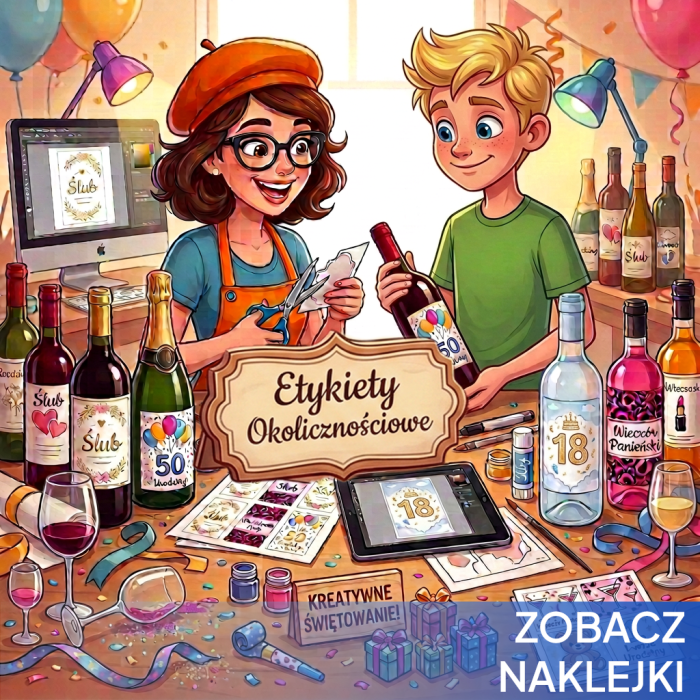 etykiety ślub wesele urodziny 